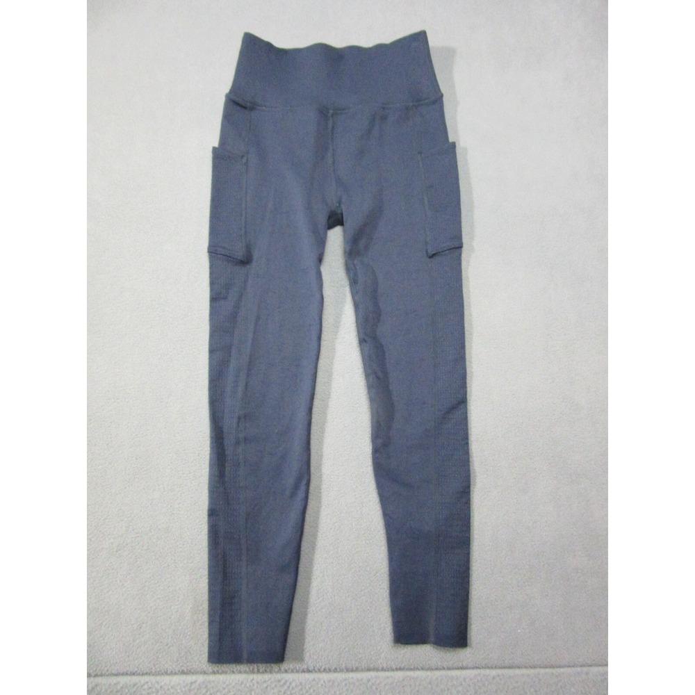 Fabletics Leggings Womens Large Blue SculptKnit Mid Rise Yoga Pockets Pull-On